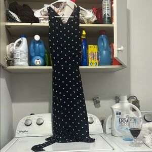 Blue Sleeveless Halter Maxi Dress